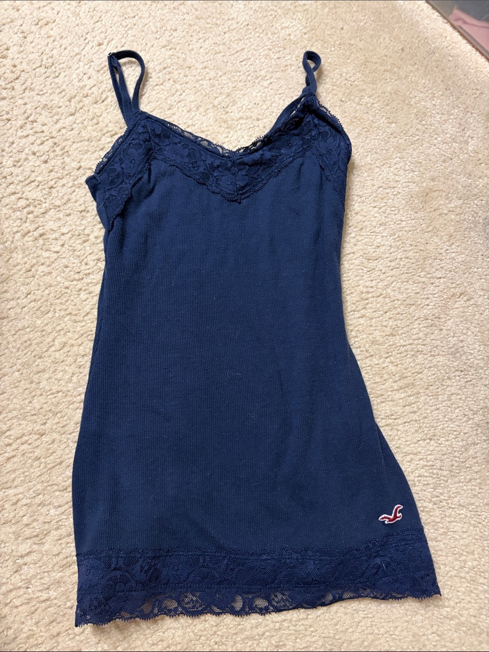 Hollister Navy Lace Trim Cami Tank